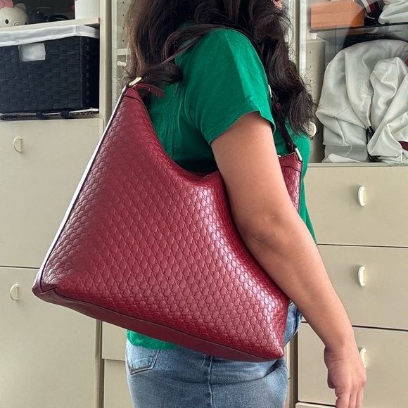 Gucci pre owned Microguccissima dark red  hobo - Picture 2 of 14